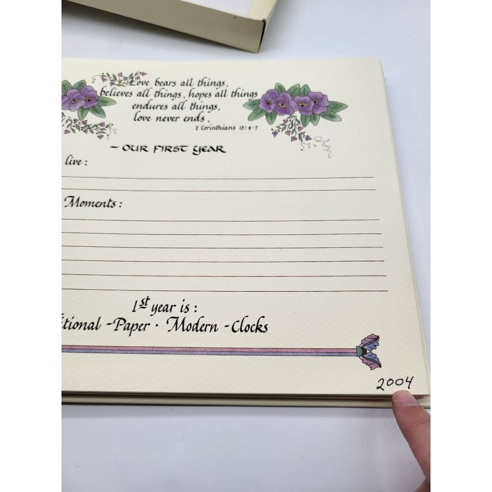 VTG 90s Our Wedding Anniversary Memory Book Floral Cottagecore Document *READ - Picture 8 of 15